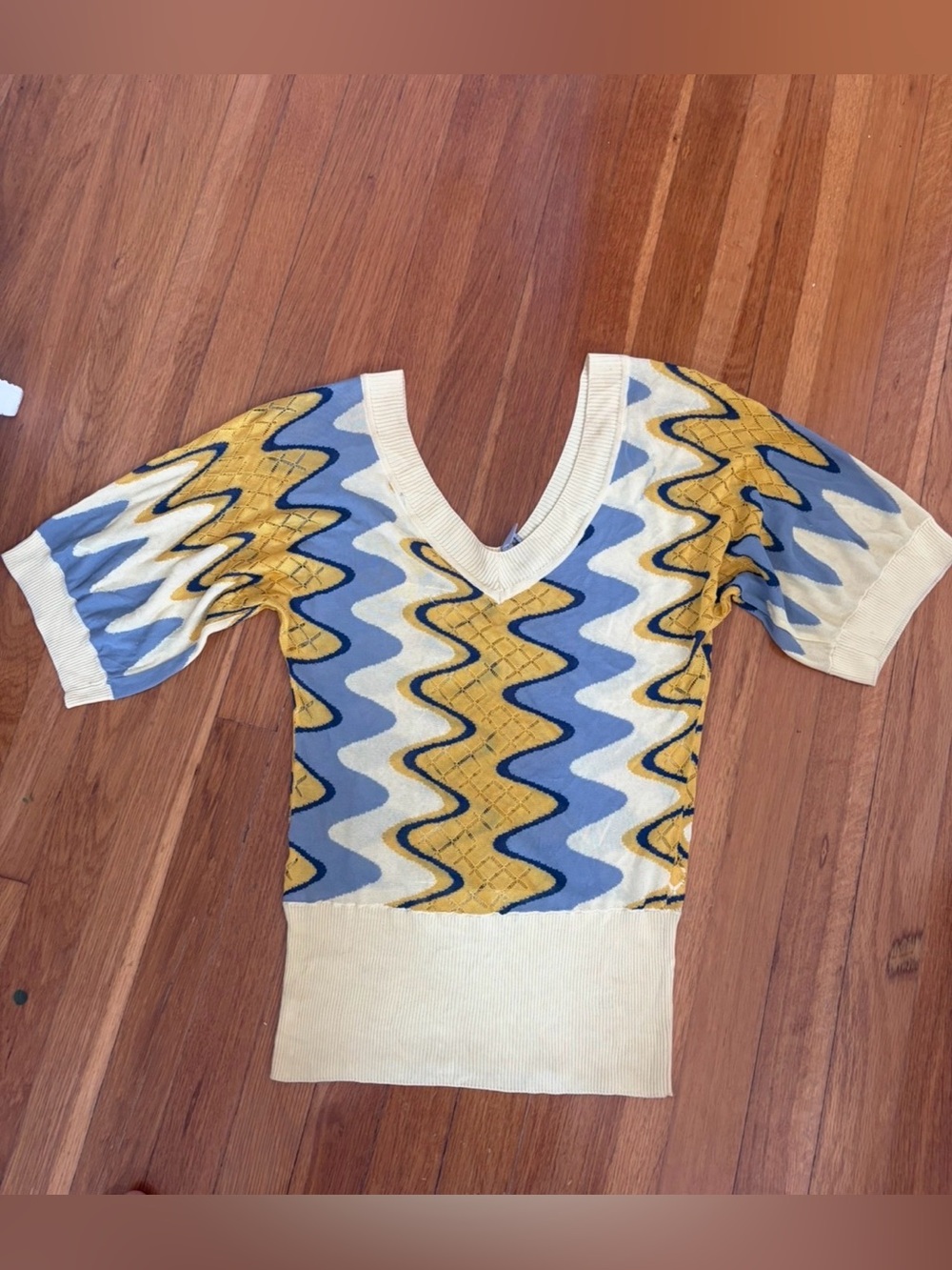 Missoni Sport vintage Yellow, Navy & Gray Knit Top